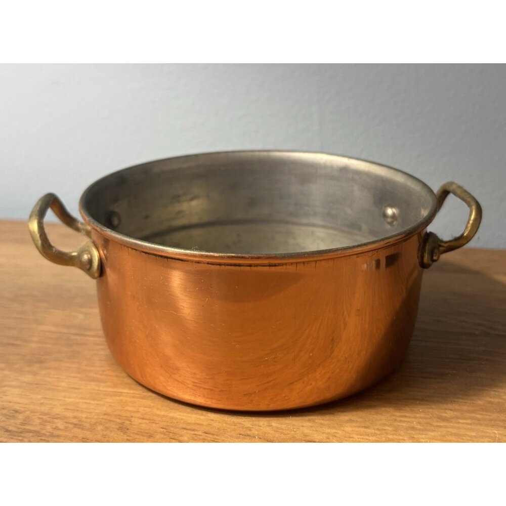 Copper Cookware Pot with Brass Handles